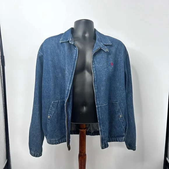 Men’s Ralph Lauren Blue Denim Bomber Jacket - Picture 4 of 6
